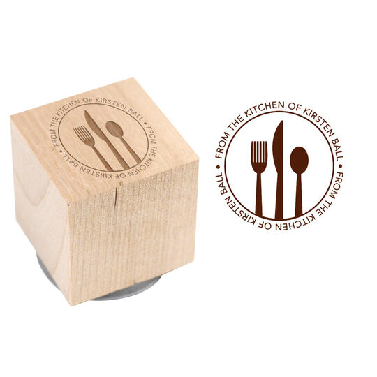Place Setting Wood Block Rubber Stamp